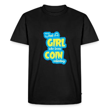 Collectionneur de pièces de monnaie - T-shirt Premium bio Homme - noir - Devant - Nico (187cm)
