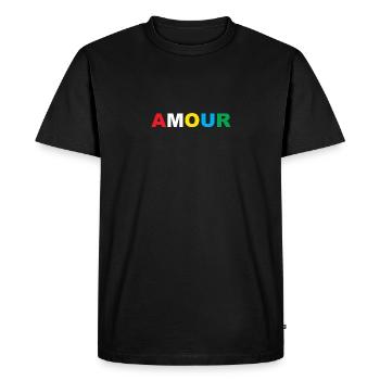 visuel AMOUR - T-shirt Premium bio Homme - noir - Devant - Nico (187cm)