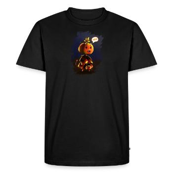 Halloween enfant citrouille - tricks or treats - T-shirt Premium bio Homme - noir - Devant - Nico (187cm)