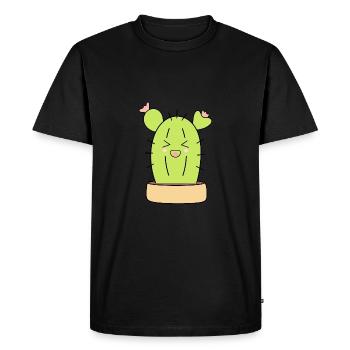 Cactus Kawaii Plante Kawaii Enfants - T-shirt Premium bio Homme - noir - Devant - Nico (187cm)