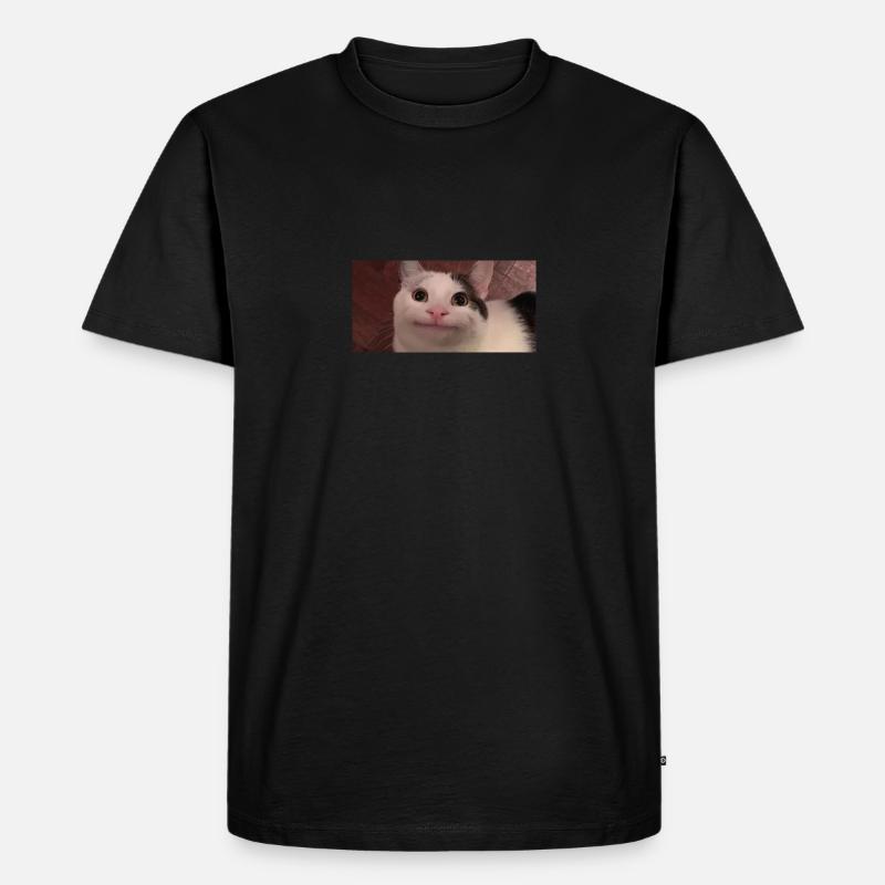 meme cat - Männer Premium Bio T-Shirt - Schwarz