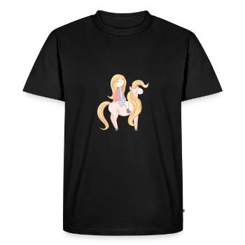 Pony fille - T-shirt Premium bio Homme - noir - Devant - Nico (187cm)
