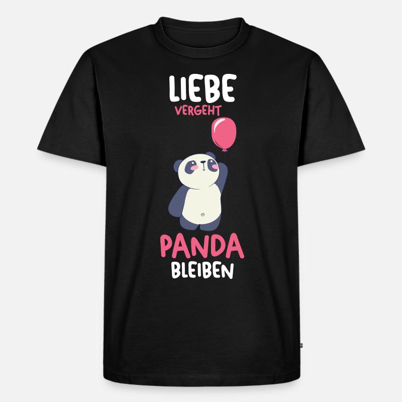 Panda - Männer Premium Bio T-Shirt - Schwarz