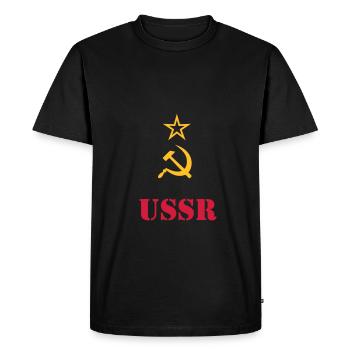 USSR (V) - T-shirt Premium bio Homme - noir - Devant - Nico (187cm)