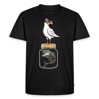 Seagull Seagulls Fish Fish Seagull Maritime - Men's Premium Organic T-Shirt - black - Front - Nico (187cm)