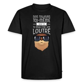 Sois Toujours Toi Même Loutre - Men's Premium Organic T-Shirt - black - Front - Nico (187cm)