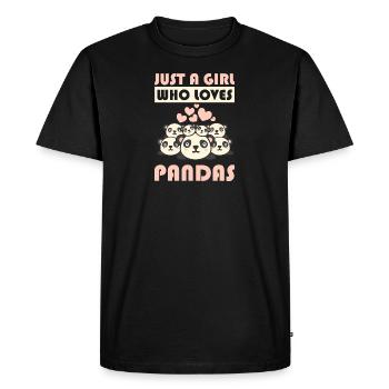 Just A Girl Who Loves Pandas Kawaii Panda - T-shirt Premium bio Homme - noir - Devant - Nico (187cm)