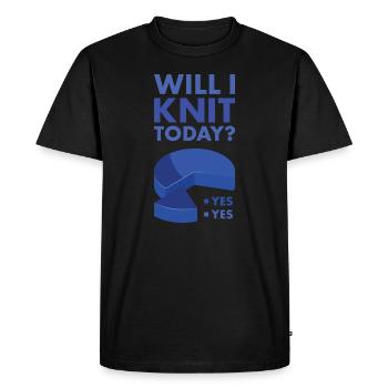 Knitter Will I Knit Today - Men's Premium Organic T-Shirt - black - Front - Nico (187cm)