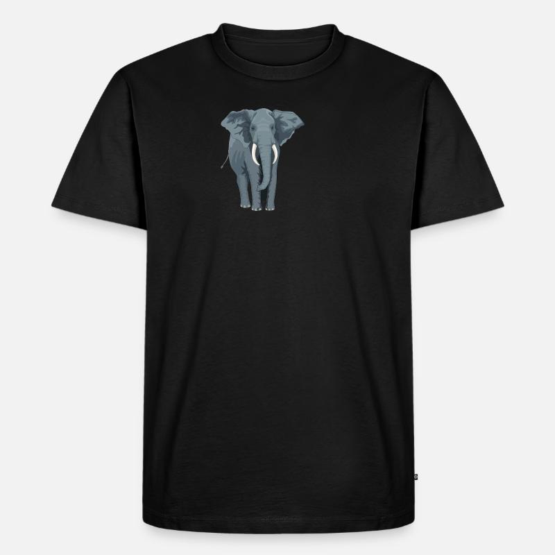 Elefant - Männer Premium Bio T-Shirt - Schwarz