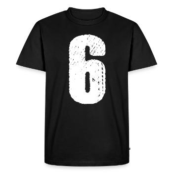 Maillot numéro 6 - T-shirt Premium bio Homme - noir - Devant - Nico (187cm)