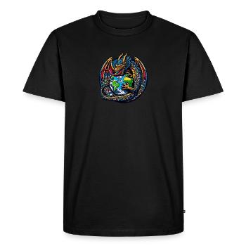 Pollution Dragon Garbage Can - Men's Premium Organic T-Shirt - black - Front - Nico (187cm)