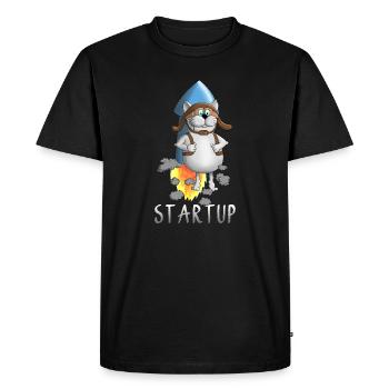 fusée de démarrage cool - T-shirt Premium bio Homme - noir - Devant - Nico (187cm)