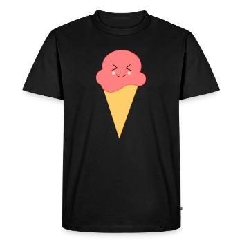 Crème glacée Crème glacée à la fraise - T-shirt Premium bio Homme - noir - Devant - Nico (187cm)