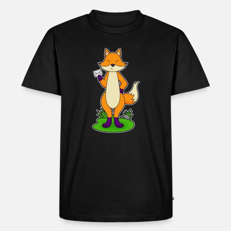 Fuchs Brief - Männer Premium Bio T-Shirt - Schwarz