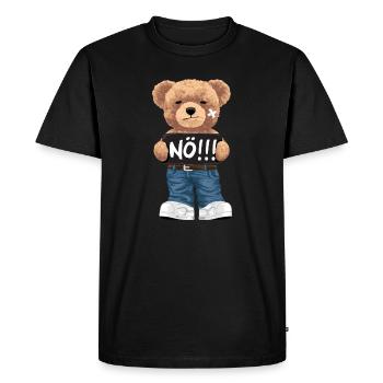 Nope with Teddy Bear funny comic for naysayers - Men's Premium Organic T-Shirt - black - Front - Nico (187cm)