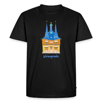 Wernigerode, town hall, half-timbered house East Germany - Men's Premium Organic T-Shirt - black - Front - Nico (187cm)