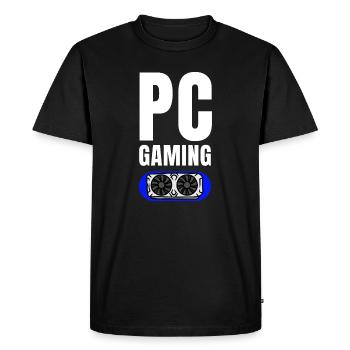 PC Gaming GPU Emblem - Men's Premium Organic T-Shirt - black - Front - Nico (187cm)