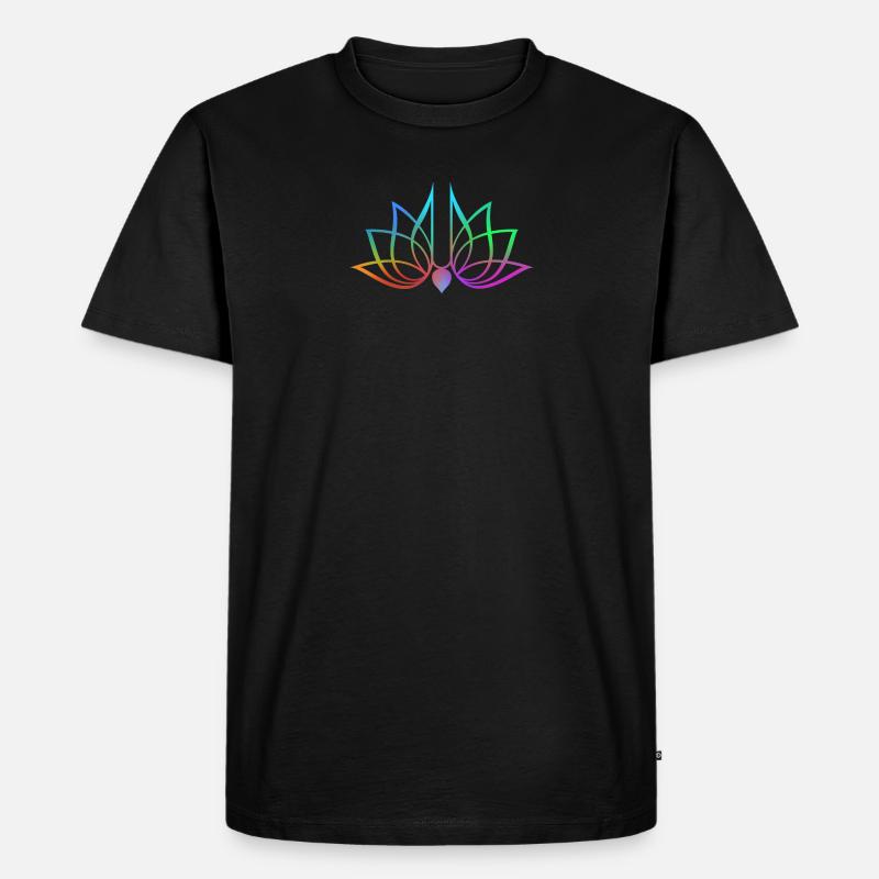 Hochfrequenz Krishna Lotus - Männer Premium Bio T-Shirt - Schwarz