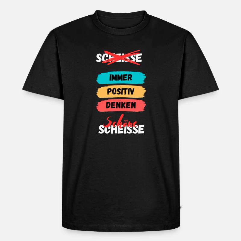 Immer Positiv Denken Farbband - Männer Premium Bio T-Shirt - Schwarz