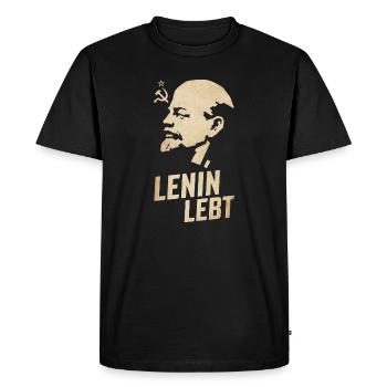 Lénine est vivant - T-shirt Premium bio Homme - noir - Devant - Nico (187cm)