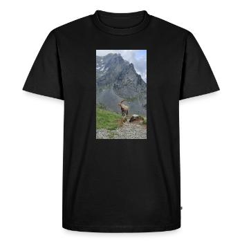 Bouquetin des Alpes - T-shirt Premium bio Homme - noir - Devant - Nico (187cm)
