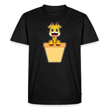 Giraffe Cream Cone - Men's Premium Organic T-Shirt - black - Front - Nico (187cm)