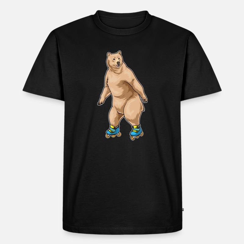 Bär Inline skating Inline skates - Männer Premium Bio T-Shirt - Schwarz