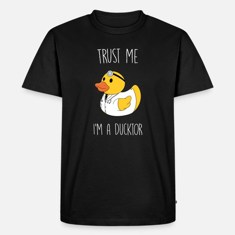 Trust me I'm a Ducktor - Männer Premium Bio T-Shirt - Schwarz