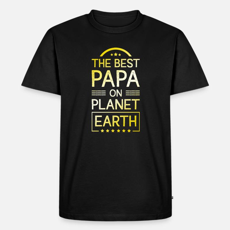 Der Beste Papa - Männer Premium Bio T-Shirt - Schwarz