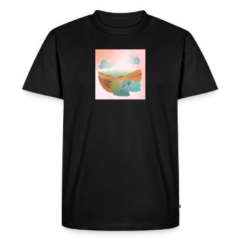 Dolphin in seascape - Men's Premium Organic T-Shirt - black - Front - Nico (187cm)
