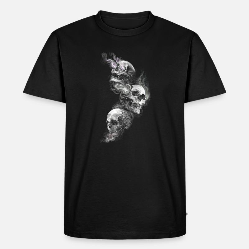 Schädel - Männer Premium Bio T-Shirt - Schwarz