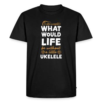Ukulélé hawaïen uke Que serait - T-shirt Premium bio Homme - noir - Devant - Nico (187cm)