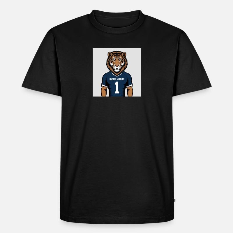 Tiger Maskottchen Jersey Druck - Männer Premium Bio T-Shirt - Schwarz