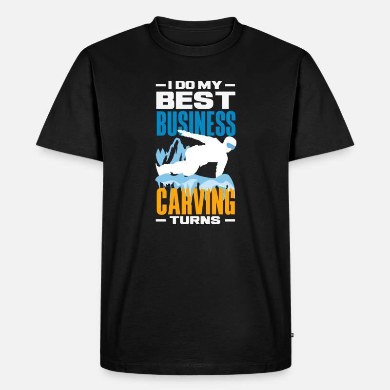 Snowboarden Snowboardtreffen Sessellift - Männer Premium Bio T-Shirt - Schwarz