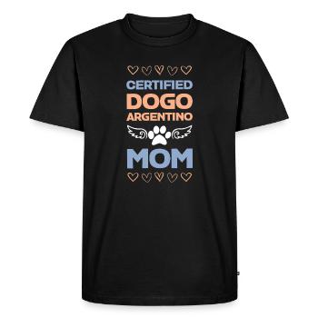 Maman certifiée Dogo Argentino - T-shirt Premium bio Homme - noir - Devant - Nico (187cm)