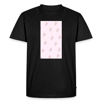 Bouquet de fleurs aquarelles roses - T-shirt Premium bio Homme - noir - Devant - Nico (187cm)