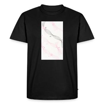 Bouquet de fleurs aquarelles roses - T-shirt Premium bio Homme - noir - Devant - Nico (187cm)