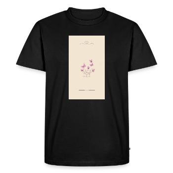 Bouquet de fleurs aquarelles roses - T-shirt Premium bio Homme - noir - Devant - Nico (187cm)