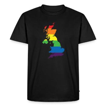 Rainbow Connection Embrace, Happy Pride - Men's Premium Organic T-Shirt - black - Front - Nico (187cm)