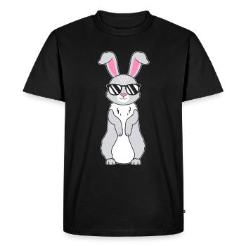 Cool Bunny avec lunettes de soleil Rabbit Bunny - T-shirt Premium bio Homme - noir - Devant - Nico (187cm)
