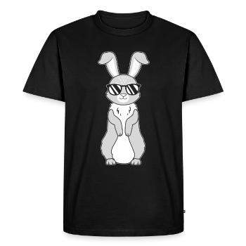 Lapin mignon avec lunettes de soleil Lapin lapin - T-shirt Premium bio Homme - noir - Devant - Nico (187cm)