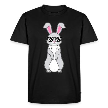 Lapin avec lunettes de soleil Lapin Bunny Lover - T-shirt Premium bio Homme - noir - Devant - Nico (187cm)