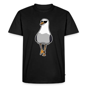 Une mouette cool va au nord de l'Allemagne - T-shirt Premium bio Homme - noir - Devant - Nico (187cm)