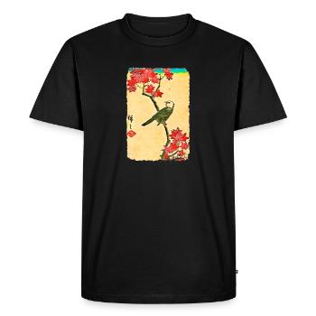 Utagawa Hiroshige Oiseau à tête blanche sur érable - T-shirt Premium bio Homme - noir - Devant - Nico (187cm)