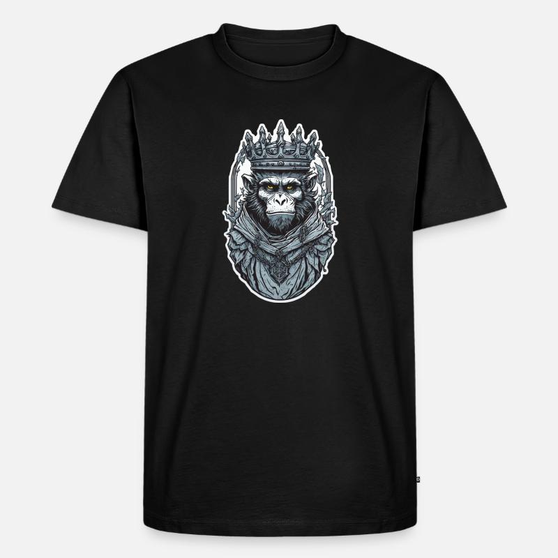 King Monkey - Männer Premium Bio T-Shirt - Schwarz