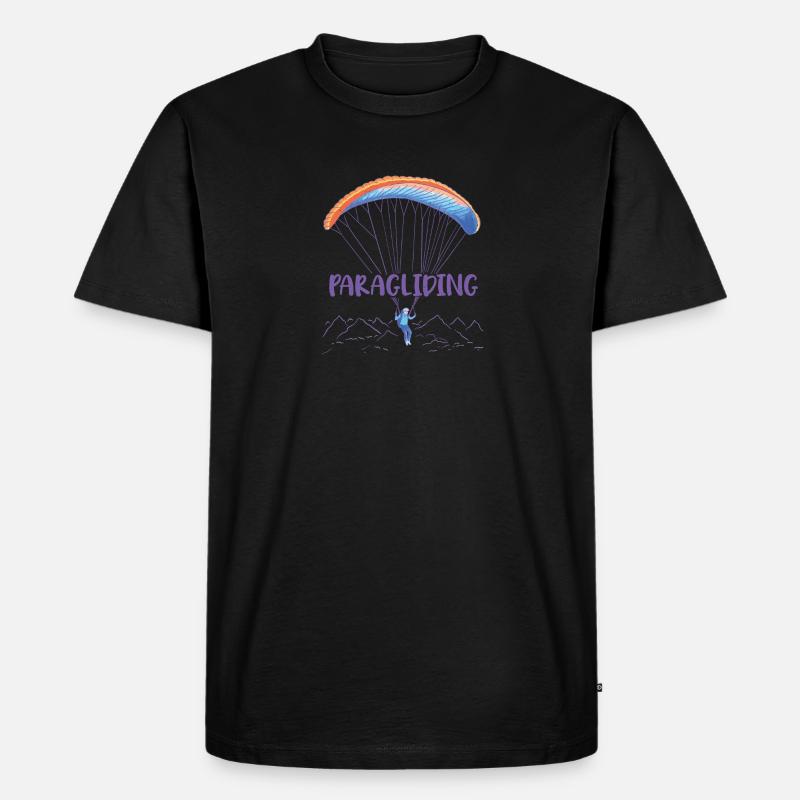 Gleitschirmtext Auf Fallschirm Mit - Männer Premium Bio T-Shirt - Schwarz