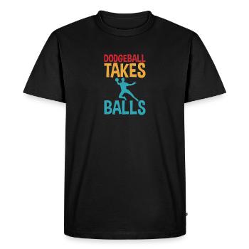 Dodgeball prend le texte de détresse des balles avec Dodgeball - T-shirt Premium bio Homme - noir - Devant - Nico (187cm)