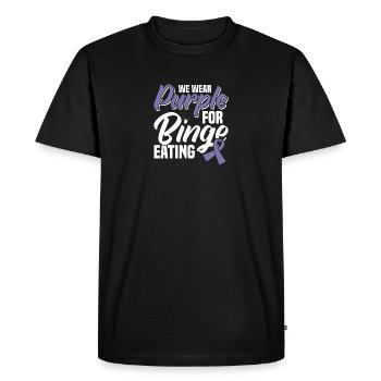 We Wear Purple for Binge Eating Disorder - Men's Premium Organic T-Shirt - black - Front - Nico (187cm)
