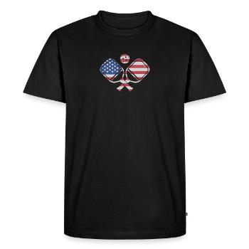 U.S. flag paddleball player in vintage for - Men's Premium Organic T-Shirt - black - Front - Nico (187cm)