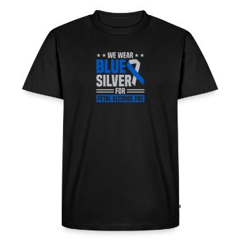 Coor Rainbow Art We Wear Blue & Silver For Fetal - Men's Premium Organic T-Shirt - black - Front - Nico (187cm)